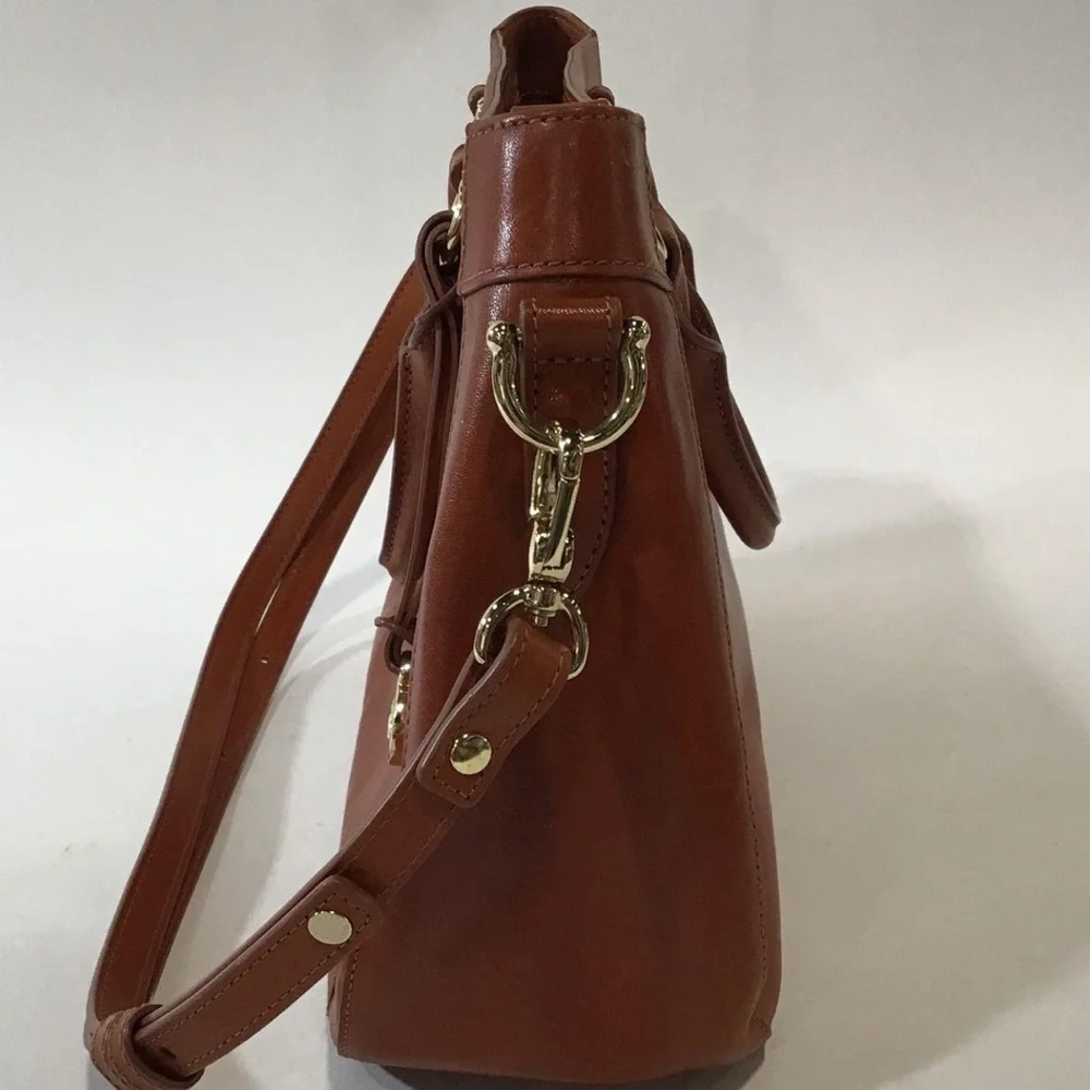 Women’s Brahmin Smooth Brown Leather Satchel Bag